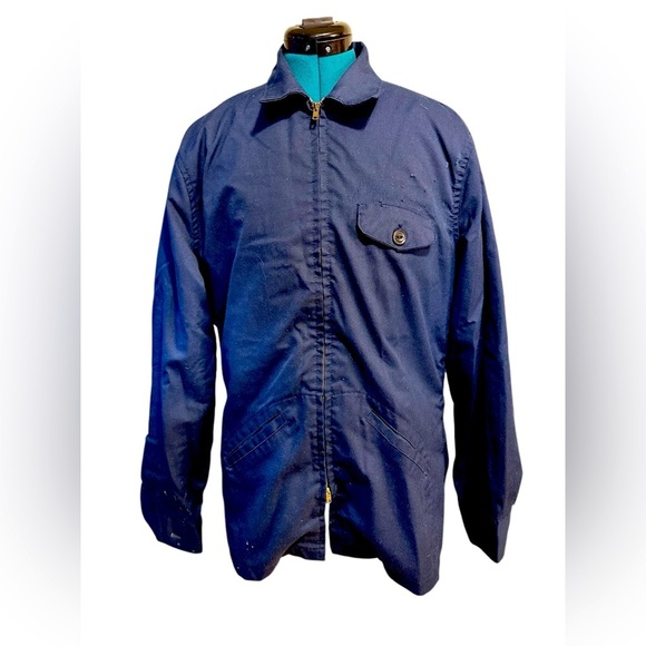 Vintage 60s Topp Master Work Jacket Blue With Zip In Liner Size 42R USA Made - Picture 1 of 12